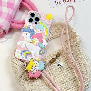 Cute Little Twin Stars Kiki Lala iPhone Case with Lanyard